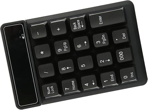 Wireless Number Pad, 19 Keys 2.4GHz Numeric Keypad Ergonomic Portable Numpad for Laptop Desktop Data Entry Office Home Use, AAA Battery Powered Black in Kuwait
