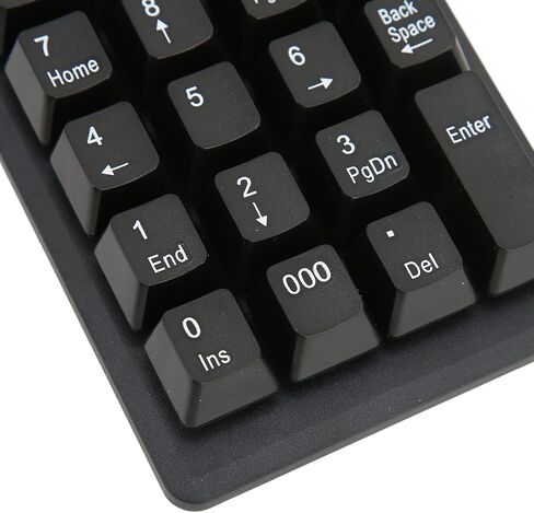 Wireless Number Pad, 19 Keys 2.4GHz Numeric Keypad Ergonomic Portable Numpad for Laptop Desktop Data Entry Office Home Use, AAA Battery Powered Black in Kuwait
