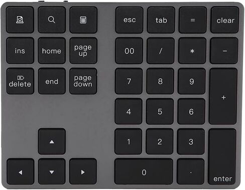 Keyboard, Mouse and Presentation Pen Aluminum Alloy Rechargeable 34 Keys Wireless Numeric Keypad Ultra Slim Portable 10m Range Compatible with iOS Window Bluetooth Number in Kuwait