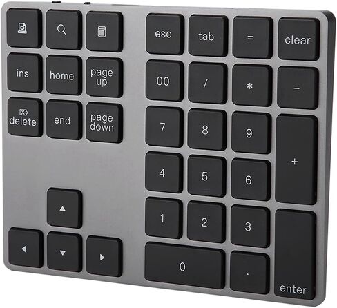 Keyboard, Mouse and Presentation Pen Aluminum Alloy Rechargeable 34 Keys Wireless Numeric Keypad Ultra Slim Portable 10m Range Compatible with iOS Window Bluetooth Number in Kuwait