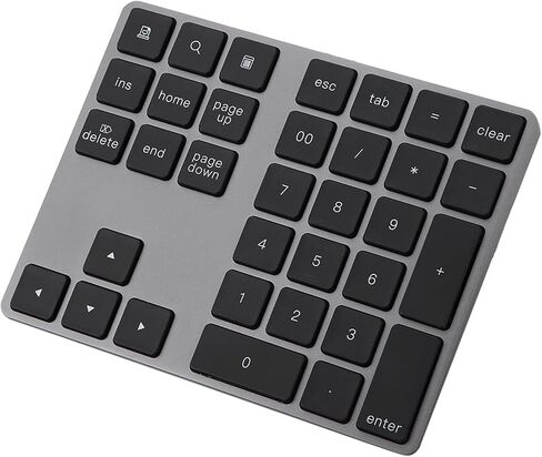 Keyboard, Mouse and Presentation Pen Aluminum Alloy Rechargeable 34 Keys Wireless Numeric Keypad Ultra Slim Portable 10m Range Compatible with iOS Window Bluetooth Number in Kuwait