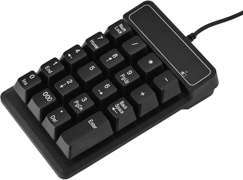 Acouto USB Wired Numeric Keypad, Durable 19 Keys Number Pad with Splashproof Design for Office, ABS Material, Black Color in Kuwait