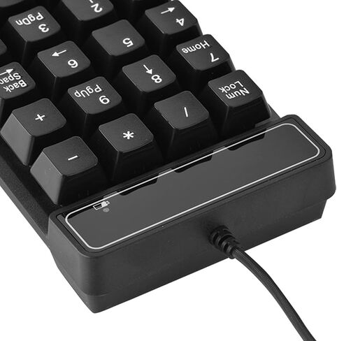 Acouto USB Wired Numeric Keypad, Durable 19 Keys Number Pad with Splashproof Design for Office, ABS Material, Black Color in Kuwait