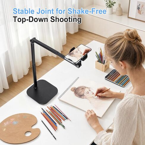 MACEVIA Overhead Phone Stand for Recording,Tabletop Cooking Tripod for Desk in Kuwait