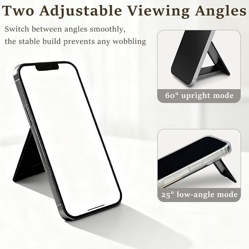 2 Pack Ultra-Slim Adhesive Foldable Phone & Tablet Stand, Two Adjustable Viewing Angles, Strong Back Adhesive, Portable & Lightweight in Kuwait