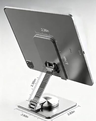 360° Rotating Phone Stand for Desk with Anti-Slip Silicone Pad, Foldable Cell Phone Stand for iPhone Samsung Google Pixel LG, Compatible with 4-12.9" Smartphones & Tablets with Travel Carrying Pouch in Kuwait