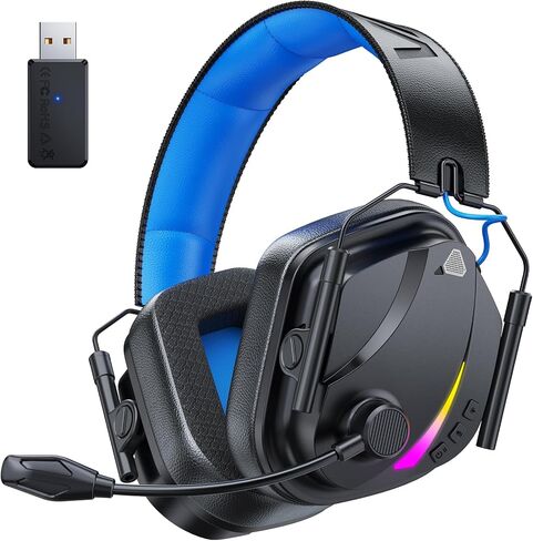 Vakedy Wireless Gaming Headset for PS5, PS4, PC, 2.4GHz Low-Latency & Bluetooth 5.4 Gaming Headphone with Noise Canceling Mic, 50mm Drivers, 50H Battery Wireless Headset for Switch, Mobile, Mac in Kuwait