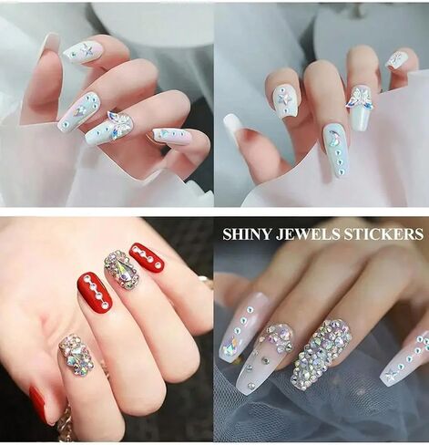 5pcs Self-Adhesive DIY Pentagram Face Decoration Sticker,4 Sheet Acrylic Rhinestone Stickers with Star Moon Butterfly Flower Design in Kuwait