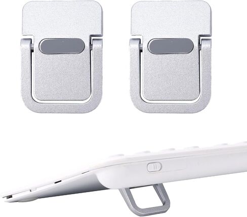 Penitue 2pcs Mini Portable Laptop Stand, Zinc Alloy Foldable Laptop Keyboard Riser Self-Adhesive Kickstand Invisible Computer Notebook Holder Lift for Desk Keyboards Laptops Support in Kuwait
