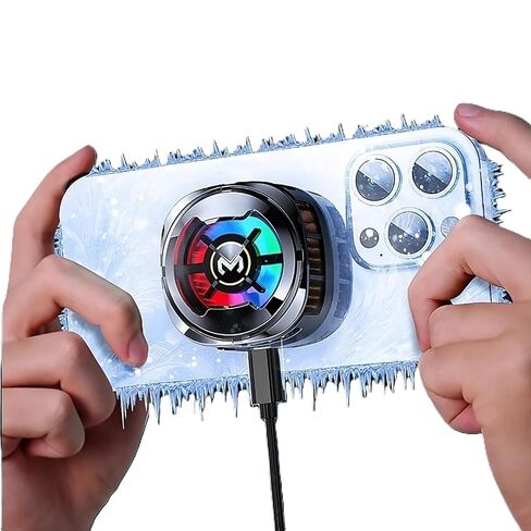 Magnetic Gaming Phone Cooler Cryo Cooling Turbo RGB Portable Radiator Fan with Clip, Built-in Strong Magnet, for iPhone & Android, Ideal for Gaming, Vlogging, and Live Streaming – MagSafe Compatible in Kuwait