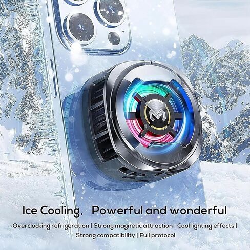 Magnetic Gaming Phone Cooler Cryo Cooling Turbo RGB Portable Radiator Fan with Clip, Built-in Strong Magnet, for iPhone & Android, Ideal for Gaming, Vlogging, and Live Streaming – MagSafe Compatible in Kuwait