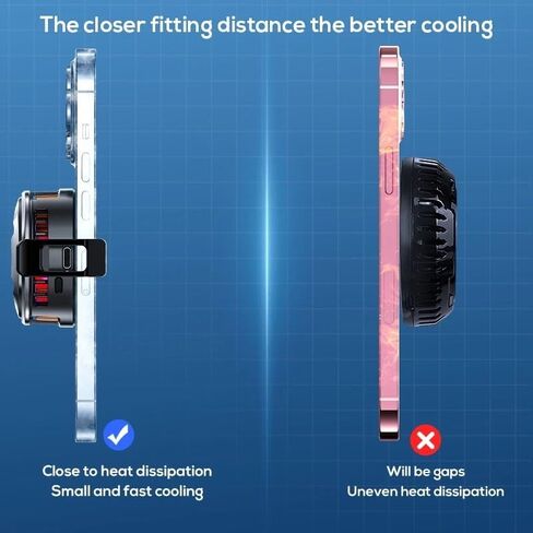 Magnetic Gaming Phone Cooler Cryo Cooling Turbo RGB Portable Radiator Fan with Clip, Built-in Strong Magnet, for iPhone & Android, Ideal for Gaming, Vlogging, and Live Streaming – MagSafe Compatible in Kuwait