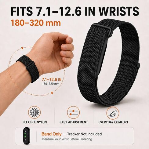 Nylon Band Compatible with Google Fitbit Air, Soft Breathable Woven Sport Strap with Hook-and-Loop Closure, Micro-Adjustable Lightweight Replacement Wristband for Women and Men in Kuwait