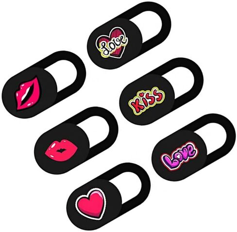 6pcs Cute Cartoon Lip Heart Webcam Privacy Cover for Laptop Phone in Kuwait
