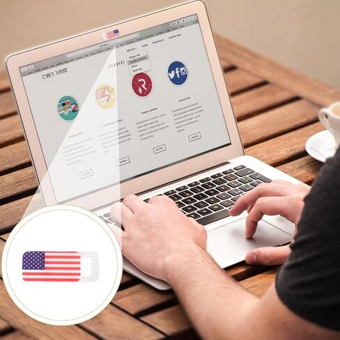 4 Pcs Webcam Sliding Cover with American Flag Pattern in Kuwait