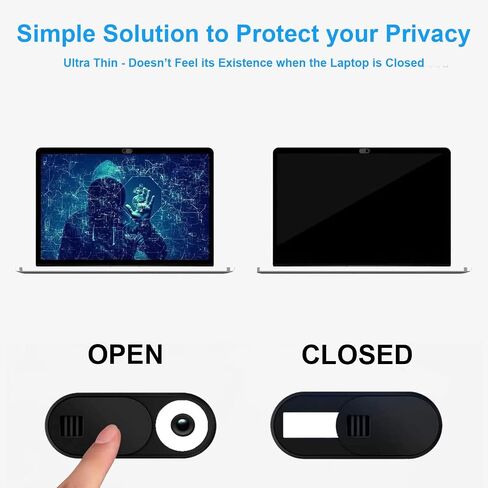 6‑Pack Ultra‑Thin Sliding Webcam Privacy Covers for Laptops & Phones(Black) in Kuwait