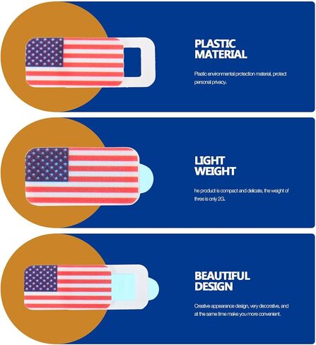 4 Pcs Webcam Sliding Cover with American Flag Pattern in Kuwait