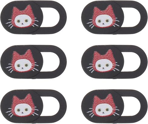 6pcs Cat Pattern Webcam Cover Slide for Computer Privacy Protection in Kuwait