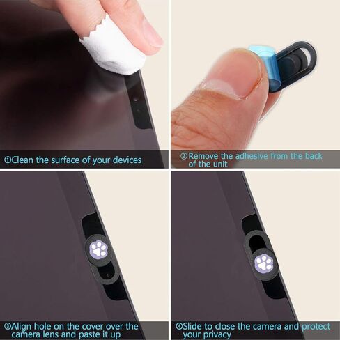 6 Pcs Webcam Cover Slide Abs for Paw Pattern, Laptop Tablet in Kuwait