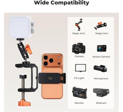K&F CONCEPT Desk C-Clamp Mount, Aluminum Desk Mount Holder in Kuwait