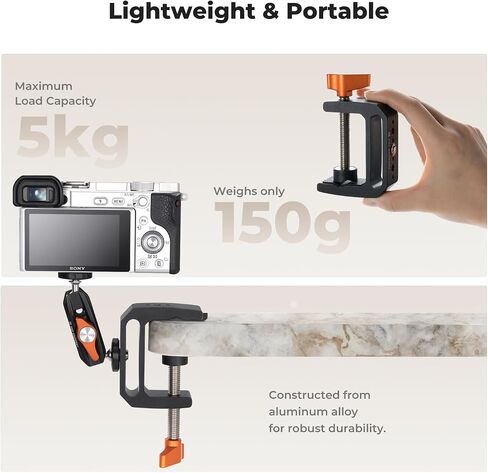K&F CONCEPT Desk C-Clamp Mount, Aluminum Desk Mount Holder in Kuwait