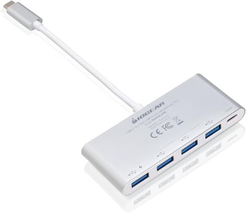 IOGEAR USB-C to 4 Port USB-A Hub - USB-C 60W Pass Through - Compatible wi/Thunderbolt 3 - Type-A Port (5Gbps) - GUH3C4PD in Kuwait
