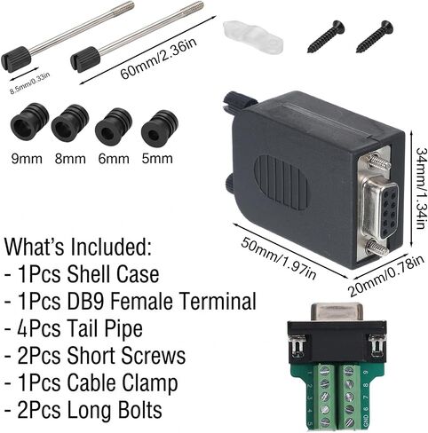 DB9 Breakout Connector, DB-9 Female RS232 Serial Adapter in Kuwait
