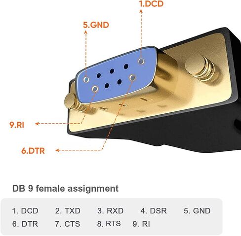 CableCreation USB to RS232 Adapter with FTDI Chipset, USB 2.0 Male to RS232 Female DB9 Serial Converter for Cashier Register, Modem, Scanner, Industriual Machinery, CNC and Above,Black in Kuwait