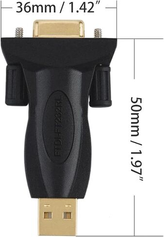 CableCreation USB to RS232 Adapter with FTDI Chipset, USB 2.0 Male to RS232 Female DB9 Serial Converter for Cashier Register, Modem, Scanner, Industriual Machinery, CNC and Above,Black in Kuwait