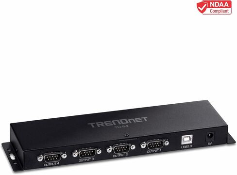 TRENDnet TU-S4, 4-Port USB to Serial RS232 Hub, Black in Kuwait