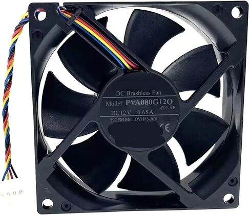 80mm 8025 12V PWM Cooling Fan, PVA080G12Q DVH85-A01 80X80X25mm 59CFM 4Wire 4Pin Cooler for Server Inverter Computer in Kuwait