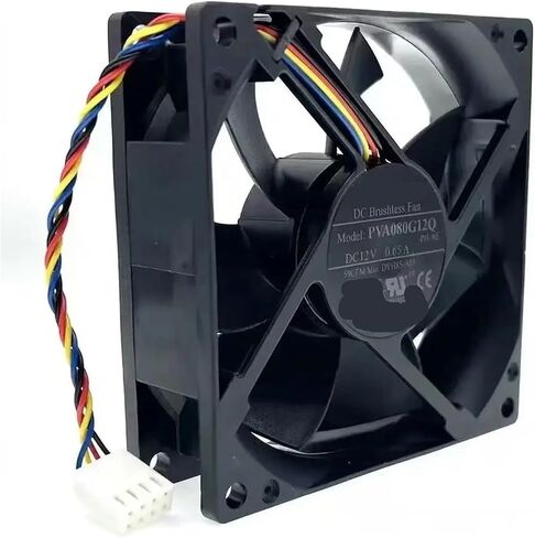 80mm 8025 12V PWM Cooling Fan, PVA080G12Q DVH85-A01 80X80X25mm 59CFM 4Wire 4Pin Cooler for Server Inverter Computer in Kuwait