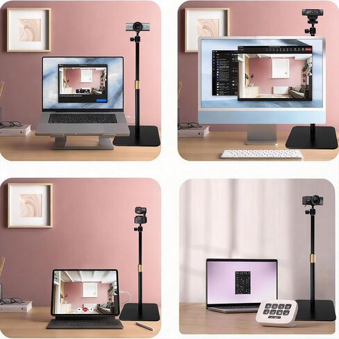 Brio-101 Webcam Tabletop Holder,17'' Magnet Webcam-Stand Tripod Mount Compatible with Logitech Brio 101 100/Brio 301 300/Brio 501 500/Brio 4K/C270/C310 webcams in Kuwait