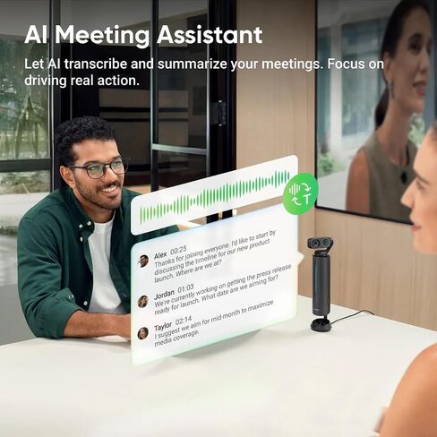 Insta360 WaveLink Bundle- Professional Speakerphone with AI Recording Suite,Voice Recorder, 8 Noise-Canceling Mics w/Beamforming, AI Transcript, 99 Languages, 32GB, Meetings(Wave+Link 2) in Kuwait