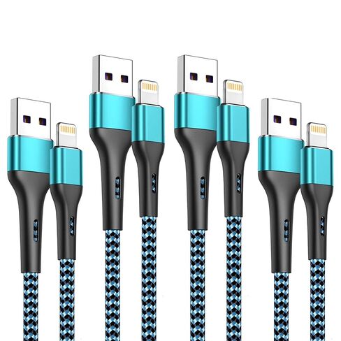 iPhone Charger 4Pack 7inch, [Apple MFi Certified] Short Lightning Cable 7inch, iPhone Charging Cord Fast Charging Cable for iPhone 13 12 Pro Max Mini 11 Pro XS XR X 10 8 7 Plus 6s 6 SE iPad iPod-Blue in Kuwait