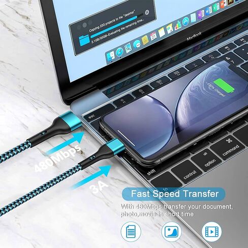iPhone Charger 4Pack 7inch, [Apple MFi Certified] Short Lightning Cable 7inch, iPhone Charging Cord Fast Charging Cable for iPhone 13 12 Pro Max Mini 11 Pro XS XR X 10 8 7 Plus 6s 6 SE iPad iPod-Blue in Kuwait