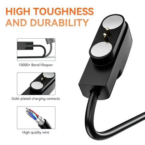 OHAYO 2 Pack Magnetic Charging Cable, F5 Open Ear Headphones Wireless Bluetooth Air Conduction Headphones Dedicated Charging Cable in Kuwait