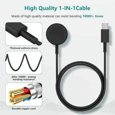 2Pack for Apple Watch Charger Cable, Magnetic Fast Charger to USB-C Cable 3FT, Wireless Fast iWatch Charger Portable Compatible with iWatch Ultra/Series 9/8/7/6/SE/SE2/5/4/3/2/1-Black in Kuwait