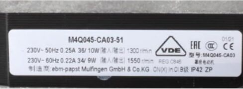 M4Q045-CA03-51 230V 0.25/0.22A 36/34W 1300/1550RPM Cooling Fan 4-Wirf in Kuwait