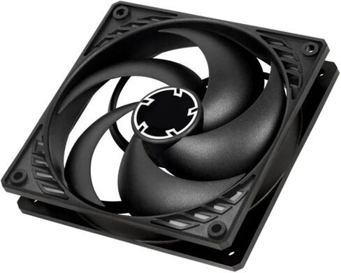 P12 Silent Black 120mm Case Fan, Pressure-optimised, Very Quiet Motor, Speed: 1050 RPM in Kuwait