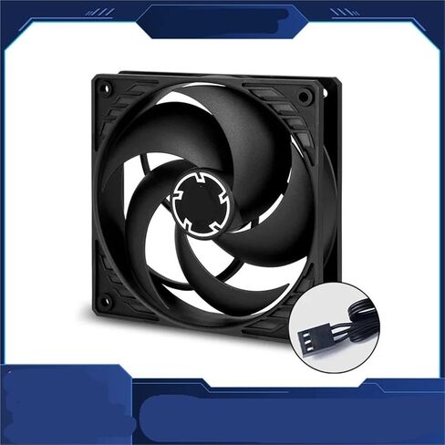 P12 Silent Black 120mm Case Fan, Pressure-optimised, Very Quiet Motor, Speed: 1050 RPM in Kuwait