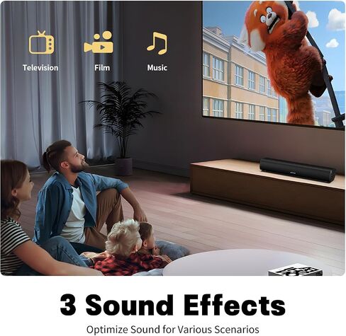 Rythflo Sound Bar for Smart TV, 16'/60W Soundbar with Impactful Bass, Dynamic Light and Remote Control, Wall Mountable TV Speakers with Bluetooth/Optical/3.5MM AUX for Gaming/PC/Projector in Kuwait