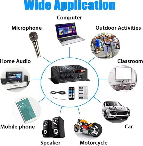 Mini HiFi Digital Bluetooth Audio Power Amplifier 2 Channel Wireless Bluetooth Stereo Audio Amplifier in Kuwait