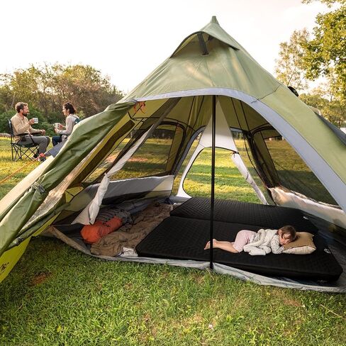 Night Cat Inflatable Sleeping Pad: Built in Electric Pump 4" Thick Foam Black Camping Sleeping Pads for Travel Car Camping in Kuwait