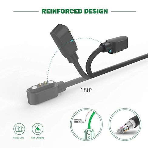 FITVII Smart Watch Charger for HM08, H56, HM57, HM78, HM58, HM18, HM68, H86, Fino2, Nexa, Lookimini, Ole Fitness Tracker USB Magnetic Charging Cord Cable in Kuwait