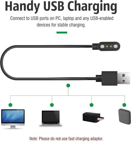 FITVII Smart Watch Charger for HM08, H56, HM57, HM78, HM58, HM18, HM68, H86, Fino2, Nexa, Lookimini, Ole Fitness Tracker USB Magnetic Charging Cord Cable in Kuwait