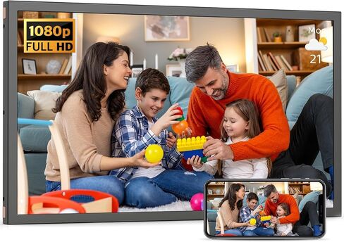 Large Digital-Photo-Frame 21.5" WiFi Picture-Frame - 32GB Digital Picture Frame, 1920x1080 FHD IPS Panel, Wall Mountable, Sync Smartphone Screen, Share Photos Videos via App Email, Gift for Mom Dad in Kuwait