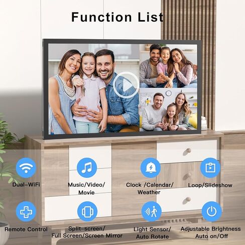 Large Digital-Photo-Frame 21.5" WiFi Picture-Frame - 32GB Digital Picture Frame, 1920x1080 FHD IPS Panel, Wall Mountable, Sync Smartphone Screen, Share Photos Videos via App Email, Gift for Mom Dad in Kuwait