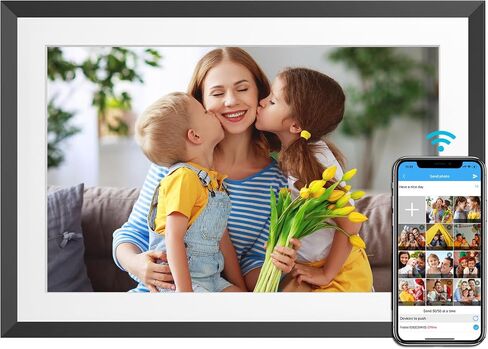 10.1" WiFi Digital Picture Frame YENOCK 32GB Smart Photo Frame IPS LCD Touch Screen Auto-Rotation Share Photos/Videos Instantly via Free APP,Mother's Day/Father's Day/Birthday/Christmas in Kuwait