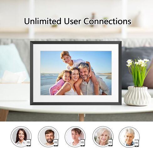 10.1" WiFi Digital Picture Frame YENOCK 32GB Smart Photo Frame IPS LCD Touch Screen Auto-Rotation Share Photos/Videos Instantly via Free APP,Mother's Day/Father's Day/Birthday/Christmas in Kuwait